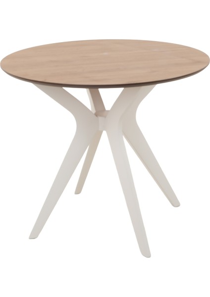 90X90CM Yuvarlak Masa Ceviz-Krem Mutfak Masası-Balkon Masası Pera Model fiyatları