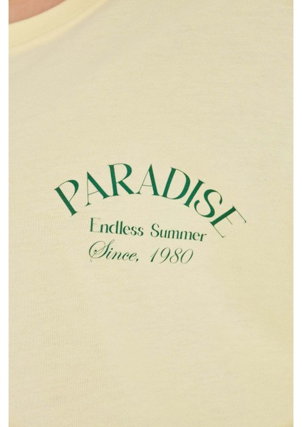 Unisex Paradise Sırt-Ön Baskılı Oversize Tişört fırsatları
