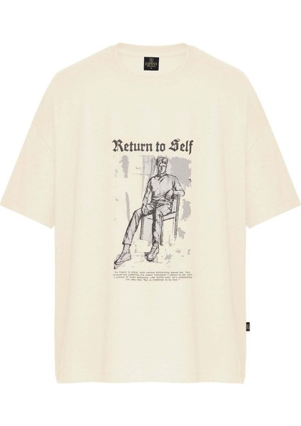 Unisex Return To Self Baskılı Oversize Tişört