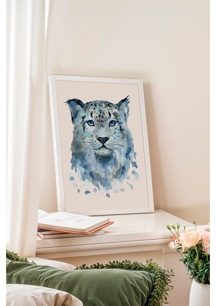Beyaz Çerçeveli Tablo, Mistik Kar Leoparı, Genç Odası Dekoru Poster No: 113532 fiyatları