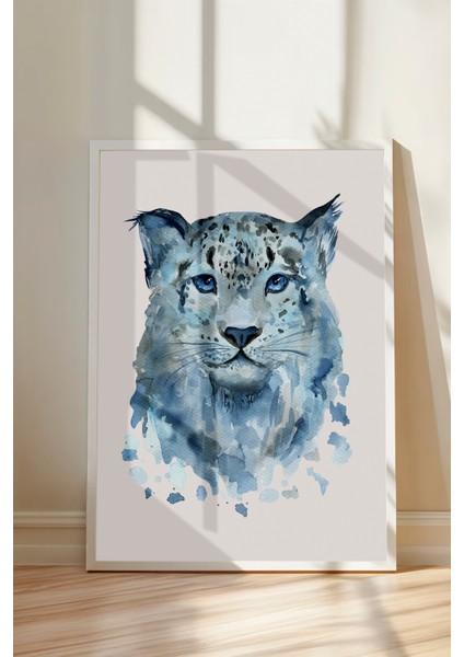 Beyaz Çerçeveli Tablo, Mistik Kar Leoparı, Genç Odası Dekoru Poster No: 113532 modelleri