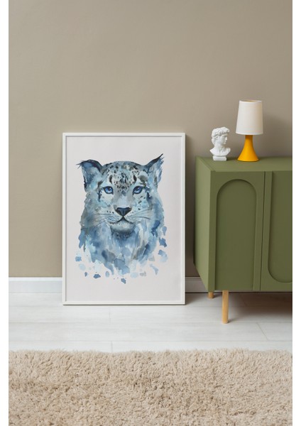 Beyaz Çerçeveli Tablo, Mistik Kar Leoparı, Genç Odası Dekoru Poster No: 113532 fırsatları