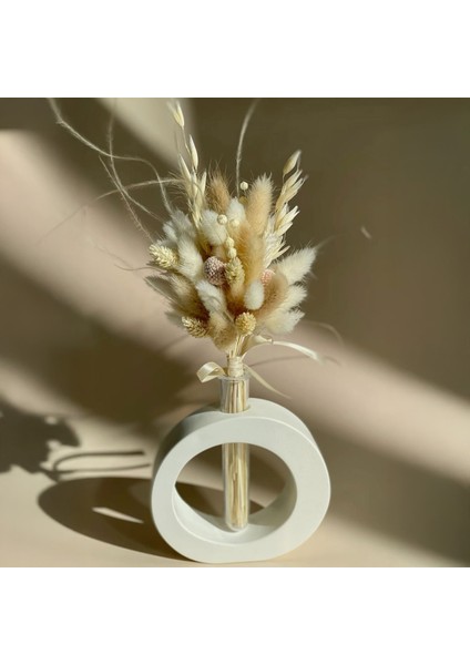 Cam Tüplü Beyaz Yuvarlak Dekoratif Vazo fiyatları