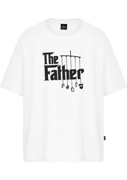 Erkek The Father Baskılı Oversize Tişört