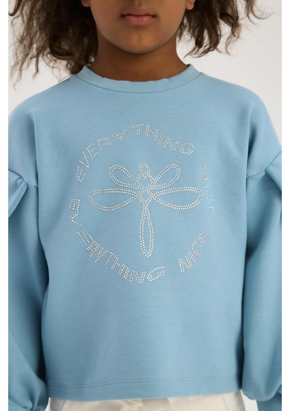 Bg Store Kız Çocuk Mavi Sweatshirt fırsatları