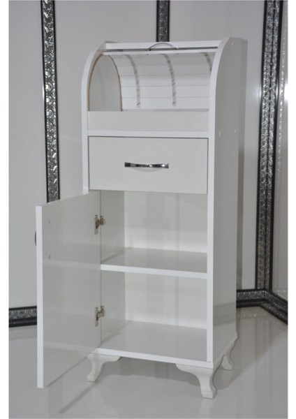 Powder Çok Amaçlı Melamin Kaplama Ekmek Dolabı 105x42x30 cm Kapaklı Çekmeceli Geniş Depolama indirimleri