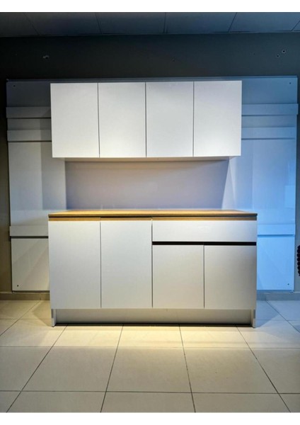 Çok Amaçlı Mutfak Dolabı Meşe Suntalam 160x60x35 cm Üst ve Alt Modüllü Modern Tasarım indirimleri