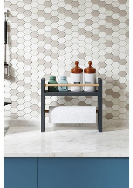 Mutfak Dolabı 30x13,5x29 cm Rulo Havluluk ve Baharatlık Bölmeli Modern Geniş Depolama