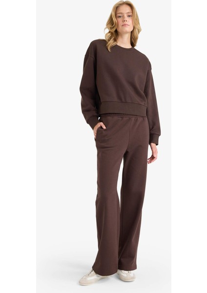 Straight Fit Basic Düz Cepli Yüksek Bel Eşofman Altı B8571AX25AU fiyatları