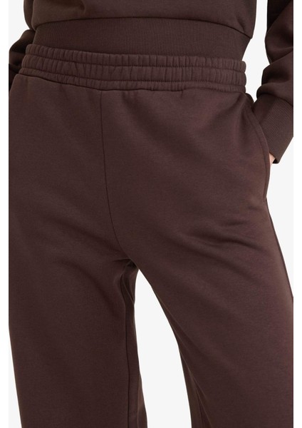 Straight Fit Basic Düz Cepli Yüksek Bel Eşofman Altı B8571AX25AU indirimleri