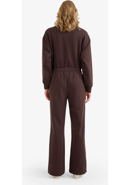 Straight Fit Basic Düz Cepli Yüksek Bel Eşofman Altı B8571AX25AU