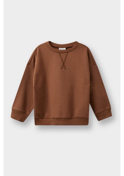 Erkek Bebek Bisiklet Yaka İçi Yumuşak Tüylü Basic Düz 2'li Sweatshirt A7424A525WN fiyatları