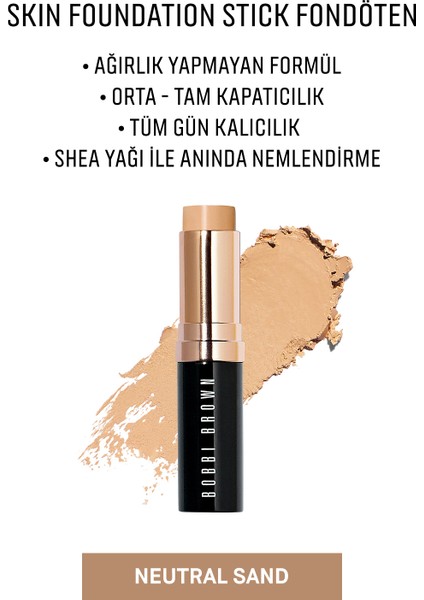 Skin Foundation Stick - Taşınabilir Nemlendirici Stick Fondöten 9g - Neutral Sand fiyatları