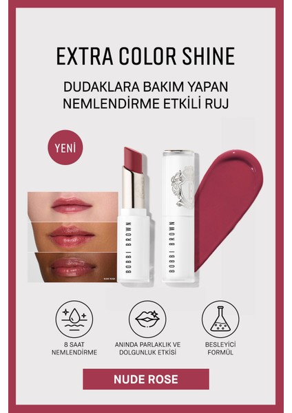 Extra Color Shine Nemlendirici Balm Etkili Ruj - Nude Rose