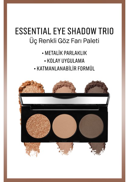 Essential Eye Shadow Palette - Üç Renkli Göz Farı Paleti - Golden Hour 6g fırsatları