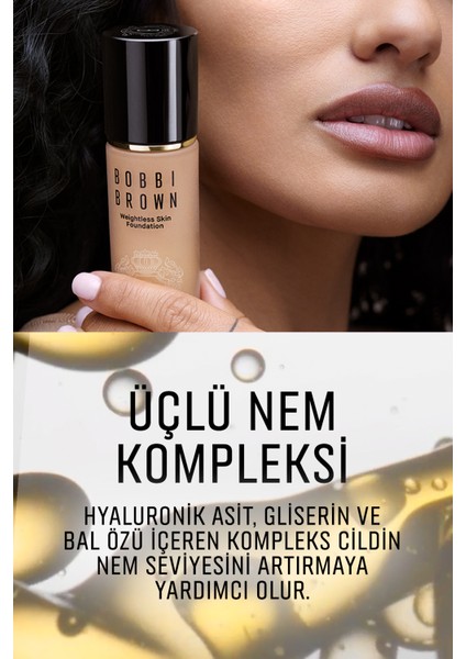 Weightless Skin 24 Saat Kalıcı Likit Fondöten SPF 15 - Doğal ve Mat Bitişli - Warm Ivory - 30 ml
