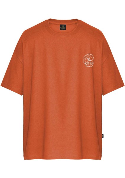 Unisex Wild West Sırt-Ön Baskılı Oversize Tişört fiyatları