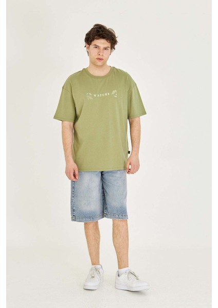 Unisex Nature Sırt-Ön Baskılı Oversize Tişört modelleri