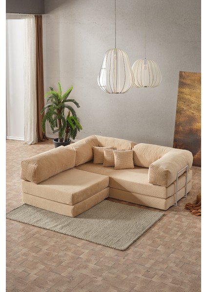 Legom Sera Aktivite Koltuğu Yatak Olabilen Çok Amaçlı Kanepe Koltuk Takımı Bej