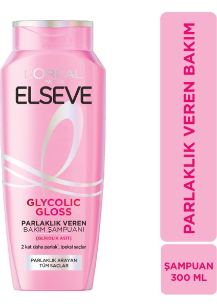 Elseve 3'lü Glycolic Gloss Core Parlaklık Veren Bakım Şampuanı 300ML fiyatları