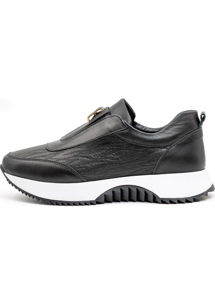 Nero Niu Hakiki Deri Kadın Siyah Casual Spor Sneaker Ayakkabı fırsatları