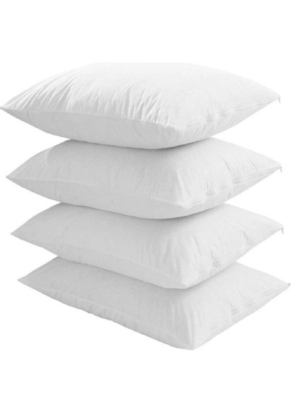 6 Adet Fermuarlı Beyaz Iç Yastık Kılıfı 60X80 cm