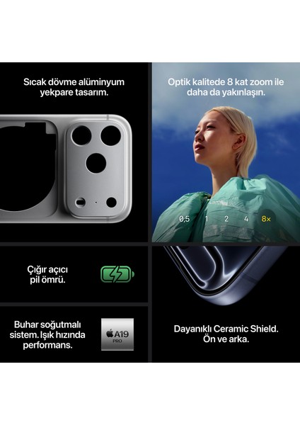 iPhone 17 Pro Max 256 GB Kozmik Turuncu