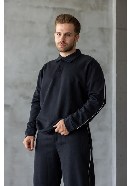 Erkek Oversize Alt-Üst Şeritli Baggy Eşofman Takımı modelleri