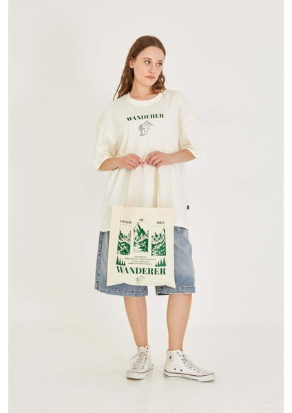 Unisex Wanderer Sırt-Ön Baskılı Oversize Tişört modelleri