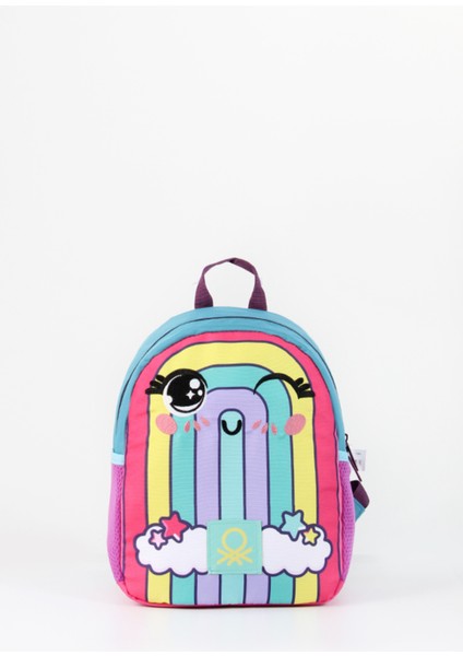Çok Renkli Anaokulu Çantası, 34x26x11 cm, Gökkuşağı Deseni