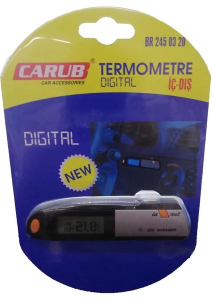 Carub Dijital Araba Iç Dış Ölçüm Aleti Termometre fiyatları