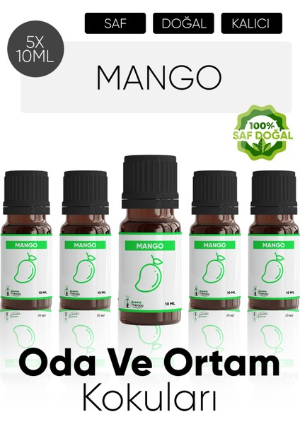 Mango Esansiyel Koku Yağı Buhardanlık Yağı Difüzör Esansı Hobi Esans Ortam Oda Kokusu 5X10 ml