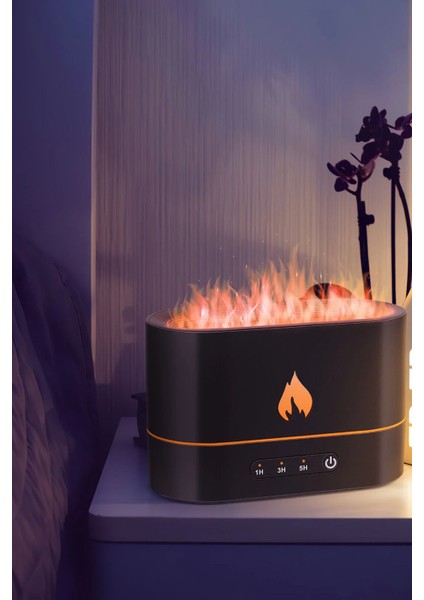 Alev Görünümlü Hava Nemlendirici Aroma Terapi Buhar Makinesi Aromatik Oda Kokusu Difüzörü