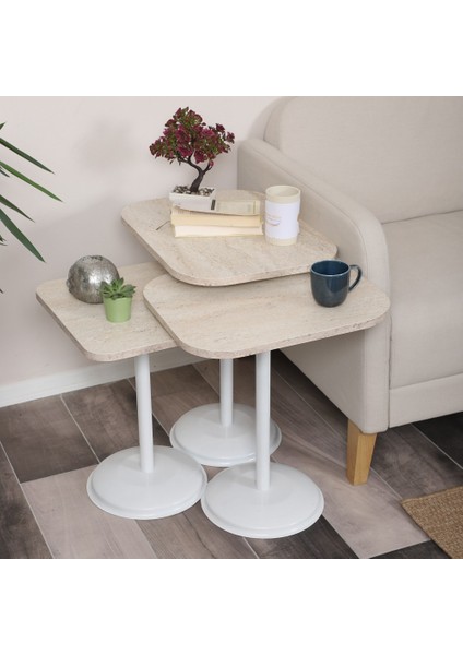 Vertino Zigon Sehpa Mdf Tabla Alt Mekanizma Demir Beyaz Renk fırsatları