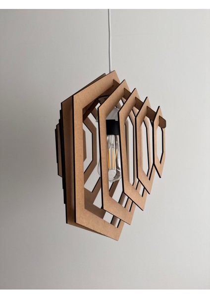 3 Boyutlu Altıgen Ahşap Avize. Minimalist Tasarım fırsatları