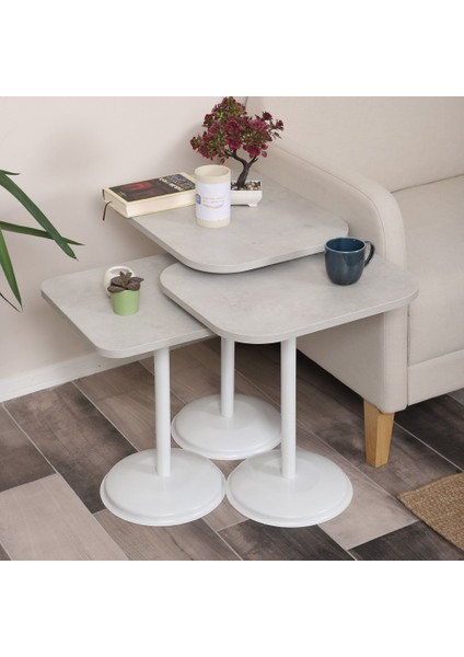 Vertino Zigon Sehpa Mdf Tabla Alt Mekanizma Demir Beyaz Renk modelleri