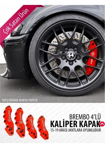 Renault 12 Uyumlu Brembo Kırmızı Yağ Hortumlu Kaliper Kapağı 4'lü