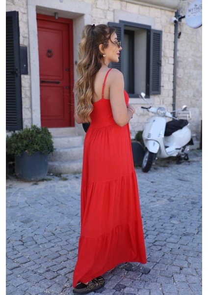 Kadın Askılı Straplez Maxi Uzun Elbise fiyatları