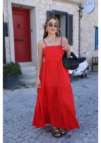 Kadın Askılı Straplez Maxi Uzun Elbise modelleri