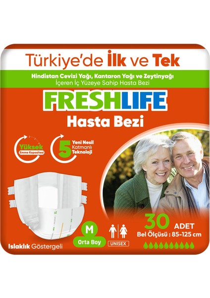 Medium Beden Orta Boy Yetişkin Hasta Bezi 30 Adet