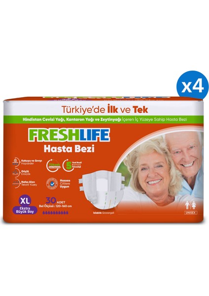 Xlarge Yetişkin Hasta Bezi 30x4 (120 Adet) fiyatları