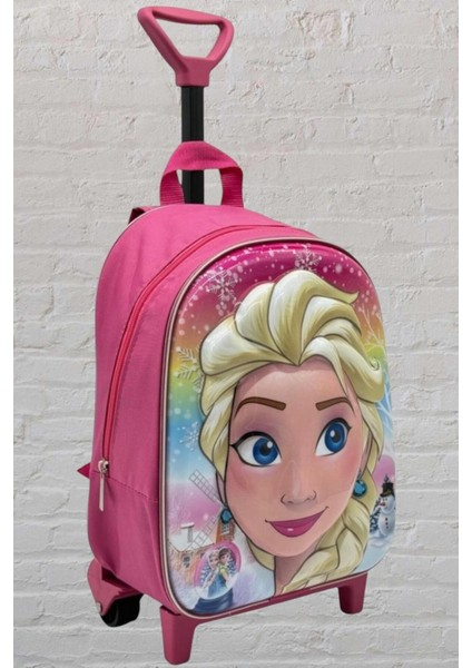 Frozen Elsa Çekçekli Pembe Kabartmalı Sert Kapaklı Desenli Çocuk Sırt Çantası 1 Adet indirimleri