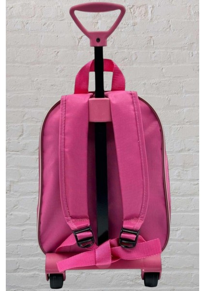 Frozen Elsa Çekçekli Pembe Kabartmalı Sert Kapaklı Desenli Çocuk Sırt Çantası 1 Adet