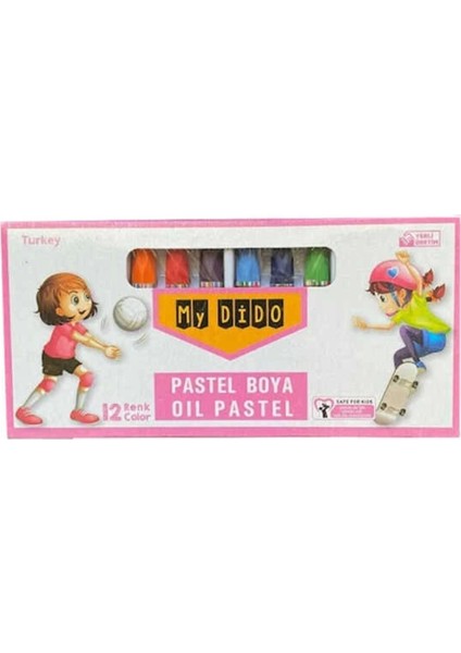 Mydido 12'li Çok Renkli Pastel Boya Seti Çocuklar İçin Güvenli ve Kolay Kullanım fiyatları