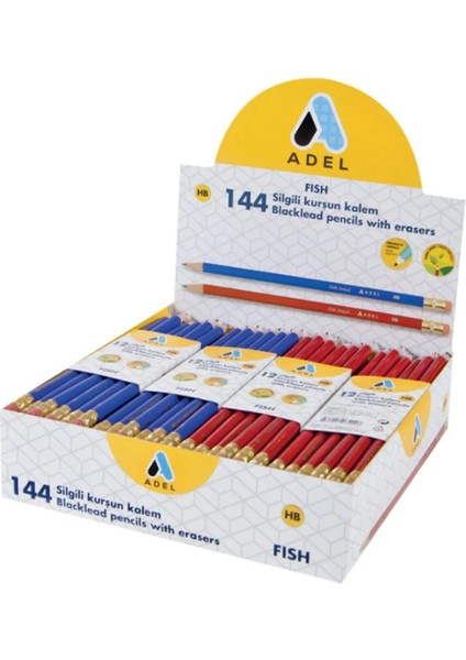 Silgili Kurşun Kalem 12'li Paket Mavi ve Kırmızı Renkli Okul ve Ofis Kullanımına Uygun fiyatları