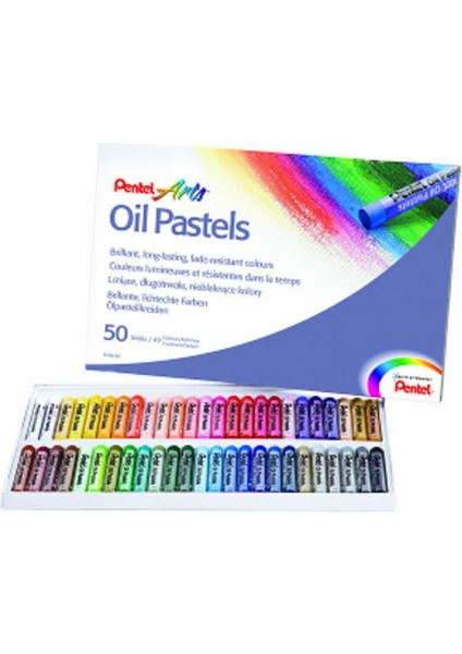 Yağlı Pastel Boya Seti 50 Renk Standart Boy Beyaz Kapaklı Dayanıklı Saklama Kutusu modelleri