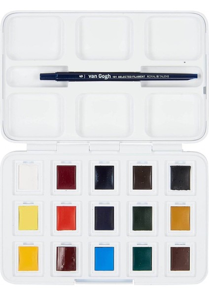 Van Gogh 15 Renk Tablet Sulu Boya Seti 25x35 cm Beyaz Blok ve Kapaklı Sentetik Fırça indirimleri