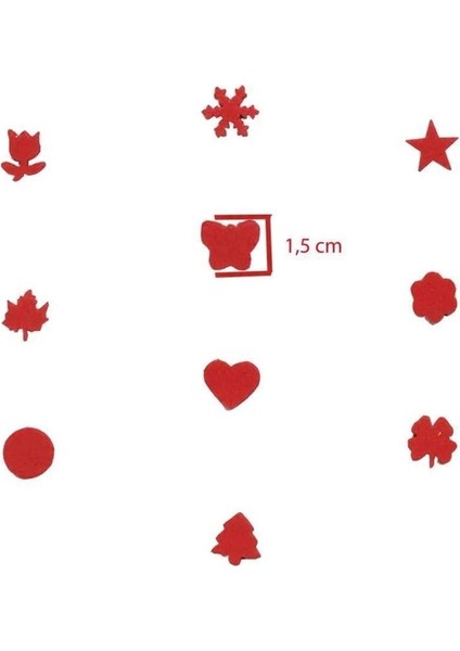 Küçük Boy Şekilli Delgeç 1 Adet Mavi 1,5 cm Kar Tanesi Deseni Şeffaf Kapaklı