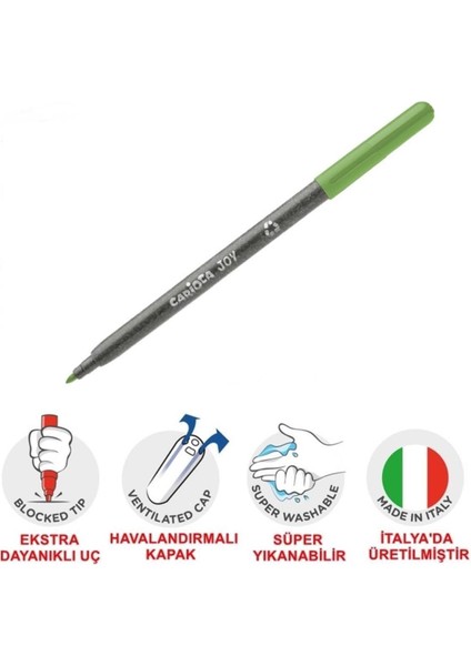 Eco Family Joy Süper Yıkanabilir Keçeli Boya Kalemi 12 Renk 2.8 mm Uçlu 12'li Set fırsatları
