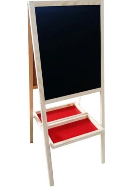 Çift Taraflı Ahşap Yazı Tahtası 100x50 cm Doğal Açık Kahverengi Kapaklı Düz Model indirimleri